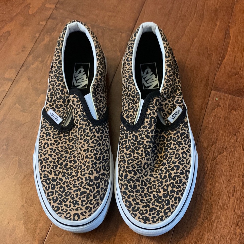Brand new never worn cheetah print slip on Vans!!!